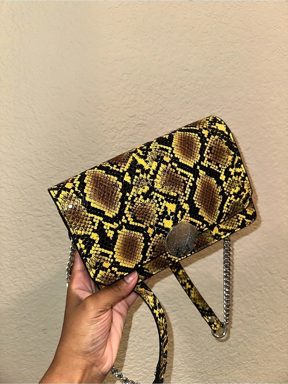 Zara Snake Print Crossbody in Yellow & Black Like New